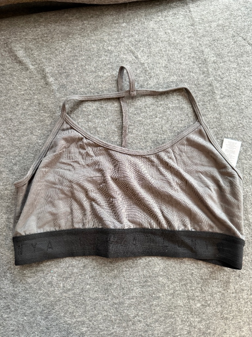 Lunya Good in Bed Modal Bralette Gray and Black - Size M